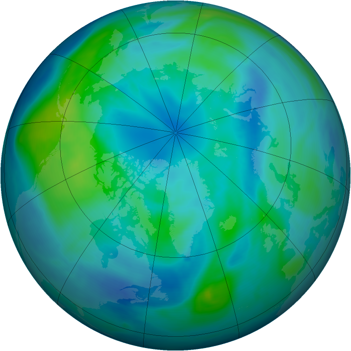 Arctic ozone map for 13 October 2005